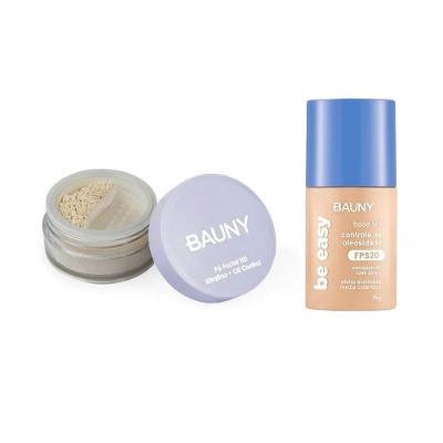 Kit Bauny Pó Solto Facial 9g-15g 010 + Base Be Easy Tint 010