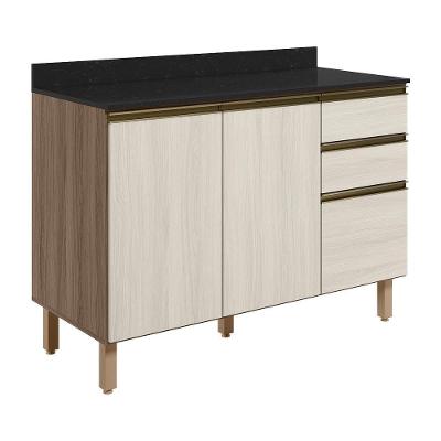 Balcao Com Tampo 2p 3g 120cm Mdf Kali 16417 Carvalho Toq Bianco Toq Nicioli Carvalho Toq Bianco Toq