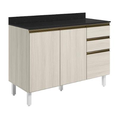 Balcao Com Tampo 2p 3g 120cm Mdf Kali 16417 Bianco Toq Bianco Toq Nicioli Bianco Toq Bianco Toq