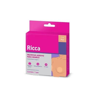 Ricca Adesivo P- Proteção De Mamilos Reutilizável Bege