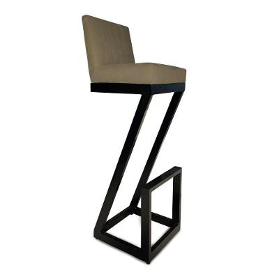 Banqueta Alta Z Base De Ferro Suede Marrom Rato D'classe Decor