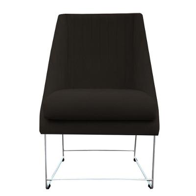 Cadeira Ana Base De Ferro Prata Suede Marrom D'classe Decor