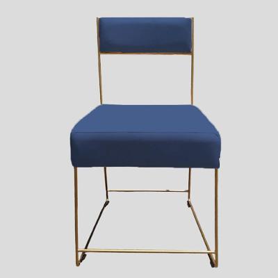Cadeira Atena Base De Ferro Maciço Dourada Suede Azul Marinho D'classe Decor