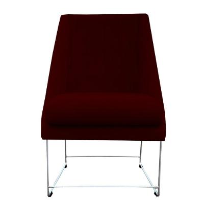 Cadeira Ana Base De Ferro Prata Suede Marsala D'classe Decor