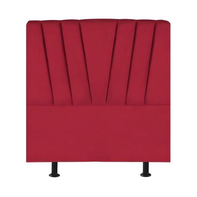Cabeceira Estofada Cama Box Solteiro 90 Cm Ariel Suede Vermelho