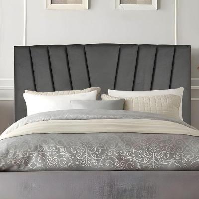 Cabeceira Casal Queen Size Cama Estofada 160 Cm Lile Linho Cinza