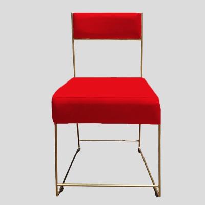 Cadeira Atena Base De Ferro Maciço Dourada Suede Vermelho D'classe Decor