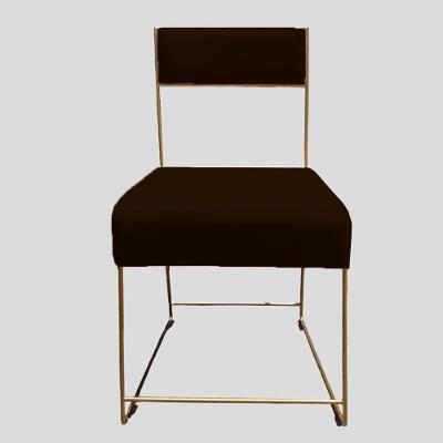 Cadeira Atena Base De Ferro Maciço Dourada Suede Marrom D'classe Decor