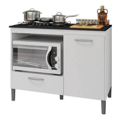 Balcão Para Cooktop Armário De Cozinha Compacta Com Tampo Branco