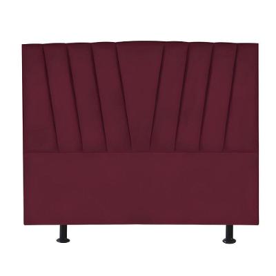 Cabeceira Estofada Cama Casal Queen Size 160 Cm Ariel Suede Bordô