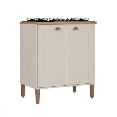 Balcão Para Cooktop 4 Bocas Tunisia Off White Com Canelato