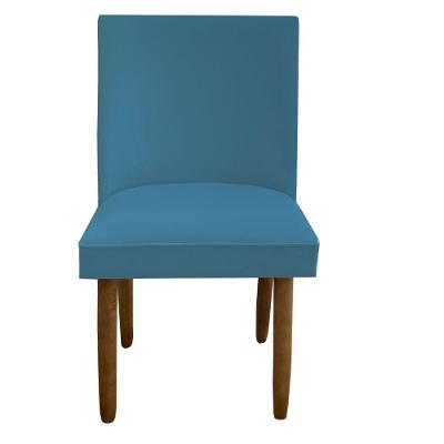 Cadeira Para Sala De Jantar Tóquio Pés Palito Suede Azul Tiffany D'classe Decor