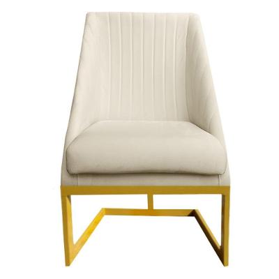 Cadeira Para Sala De Jantar Ana Base De Ferro Veludo Bege D'classe Decor