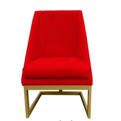 Cadeira Para Sala De Jantar Ana Base De Ferro Suede Vermelho D'classe Decor
