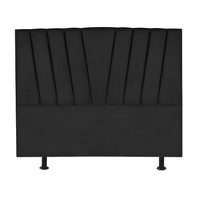 Cabeceira Estofada Cama Casal Queen Size 160 Cm Ariel Linho Preto