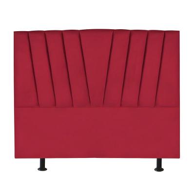 Cabeceira Estofada Cama Casal Queen Size 160 Cm Ariel Suede Vermelho