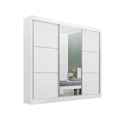 Guarda Roupa Cristal Casal 3 Portas Sem Pés 6 Gavetas D' Doro Branco