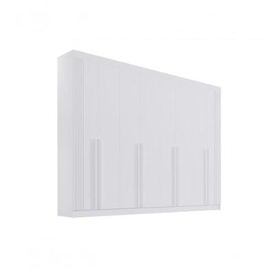 Guarda Roupa Casal 8 Portas Ripado 8 Gavetas Sem Pés Daymont - D' Doro Branco-ripado