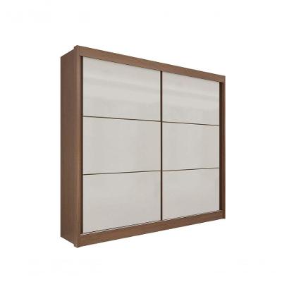 Guarda Roupa Casal Cancun 2 Portas 6 Gavetas Sem Pés - D' Doro Castanho-off White