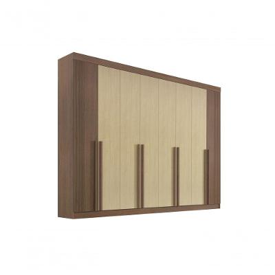 Guarda Roupa Casal 8 Portas 8 Gavetas Com Pés Daymont - D' Doro Castanho-linho
