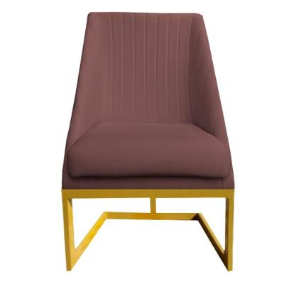 Cadeira Para Sala De Jantar Ana Base De Ferro Veludo Rosê D'classe Decor