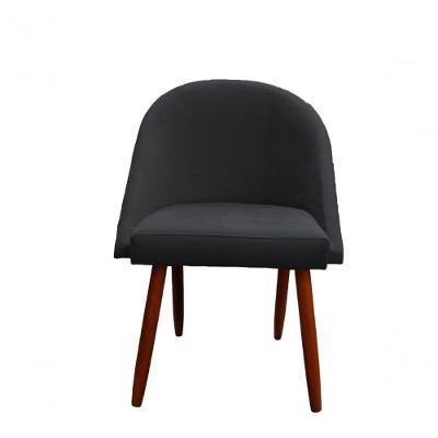 Cadeira Poltrona Arredondada Suede Grafite D'classe Decor