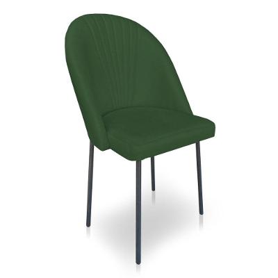 Cadeirade Jantar Virginia Sued Verde Pés De Ferro Preto Dclasse Decor