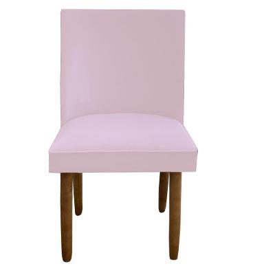 Cadeira Para Sala De Jantar Tóquio Pés Palito Suede Rosa Bebê D'classe Decor