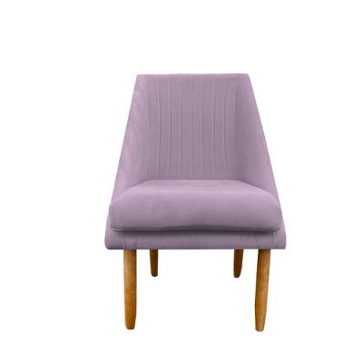 Cadeira Para Sala De Jantar Ana Pés Palito Suede Rosa Bebê D'classe Decor