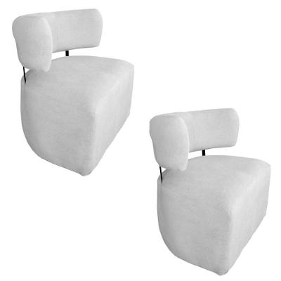 Kit 02 Poltronas Organicas Bouclê Cinza Claro D'classe Decor