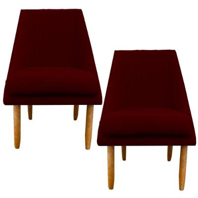 Kit 02 Cadeiras Para Sala De Jantar Ana Pés Palito Suede Marsala D'classe Decor