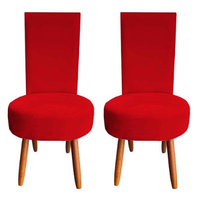 Kit 02 Cadeiras De Jantar Lisboa Sued Vermelho D'classe Decor