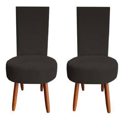 Kit 02 Cadeiras De Jantar Lisboa Sued Marrom D'classe Decor