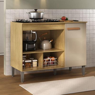 Balcão Para Cooktop 5 Bocas E Forno Madri Wood Madeirado E Reflecta
