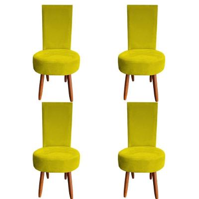 Kit 04 Cadeiras De Jantar Lisboa Sued Amarelo D'classe Decor