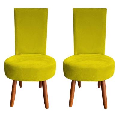 Kit 02 Cadeiras De Jantar Lisboa Sued Amarelo D'classe Decor