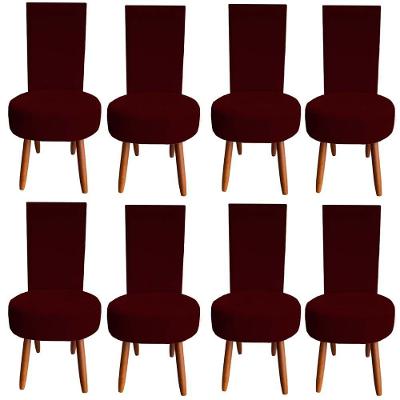 Kit 08 Cadeiras De Jantar Lisboa Sued Marsala D'classe Decor