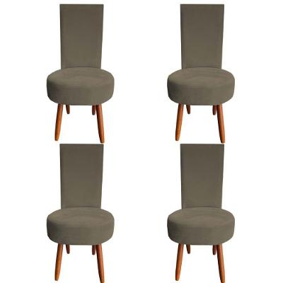 Kit 04 Cadeiras De Jantar Lisboa Sued Marrom Rato D'classe Decor