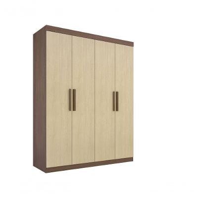 Guarda Roupa 4 Portas 3 Gavetas Sem Pés Colibri Plus - D' Doro Castanho-linho