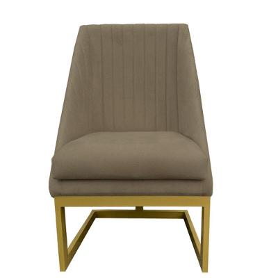 Cadeira Para Sala De Jantar Ana Base De Ferro Suede Marrom Rato D'classe Decor