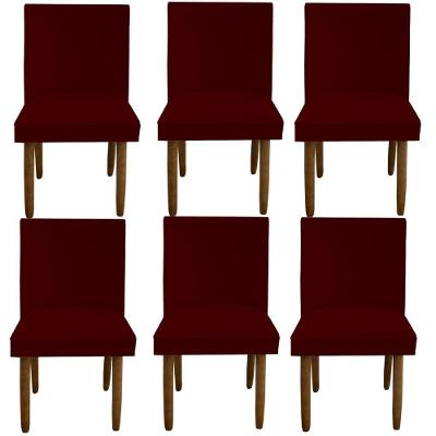 Kit 06 Cadeiras Para Sala De Jantar Tóquio Pés Palito Suede Marsala D'classe Decor
