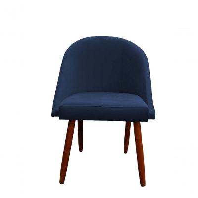 Cadeira Poltrona Arredondada Suede Azul Marinho D'classe Decor