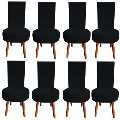 Kit 08 Cadeiras De Jantar Lisboa Sued Preto D'classe Decor