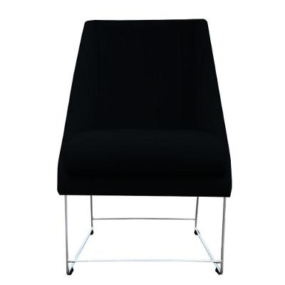 Cadeira Ana Base De Ferro Prata Suede Preto D'classe Decor