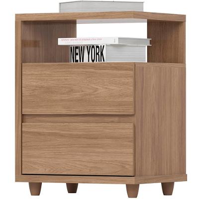 Mesa De Cabeceira 2 Gavetas 48 Cm Campeche Jequitiba Henn