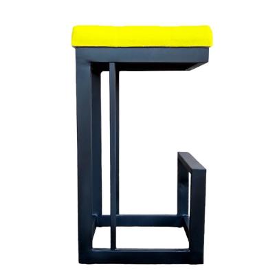Banqueta Londres Base De Ferro Sued Amarelo D'classe Decor