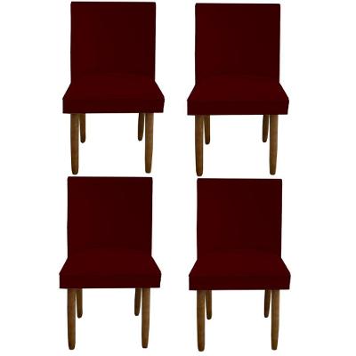 Kit 04 Cadeiras Para Sala De Jantar Tóquio Pés Palito Suede Marsala D'classe Decor