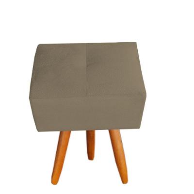 Puff Malu Decorativo Pés Palito Suede Marrom Rato D'classe Decor