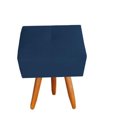 Puff Malu Decorativo Pés Palito Suede Azul Marinho D'classe Decor