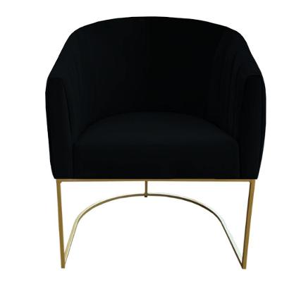 Poltrona Julia Com Base De Ferro Sala De Estar Escritório Recepção Clinica Suede Preto D'classe Decor
